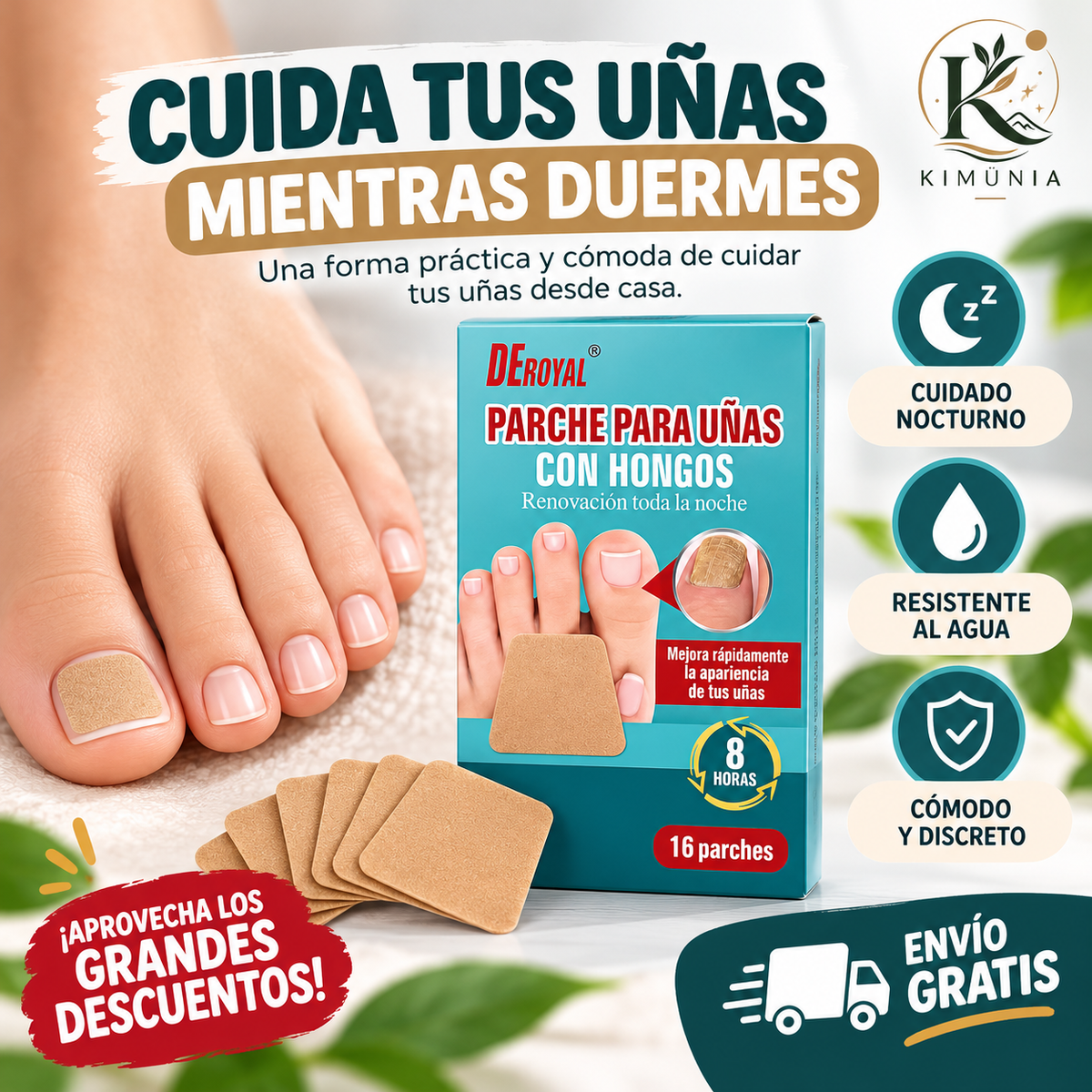 Parches antihongos para uñas