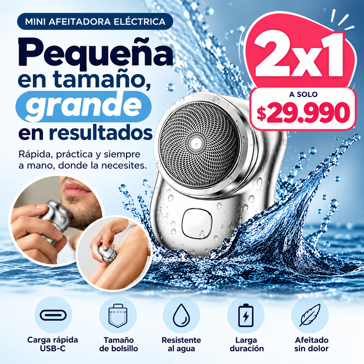 Máquina de Afeitar Portátil